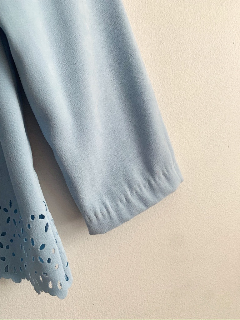 1990s–2000s ✿ Baby Blue Suedette Cutout Blouse