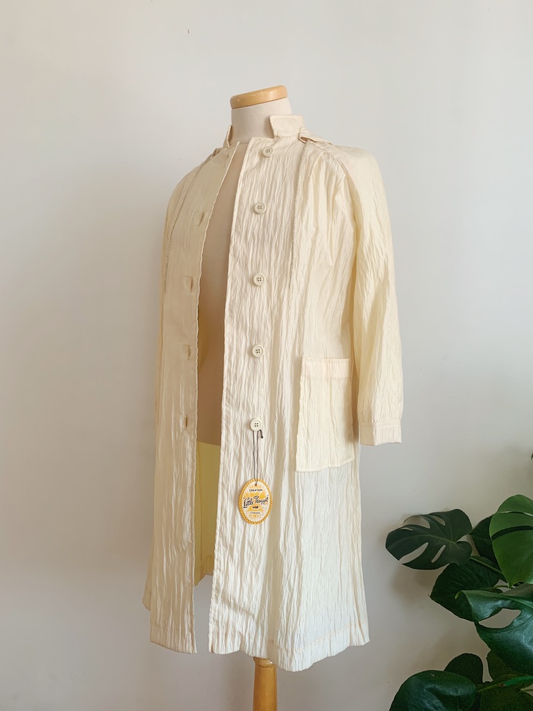 1960s–1970s ✿ Cream Micro-Pleated Coat