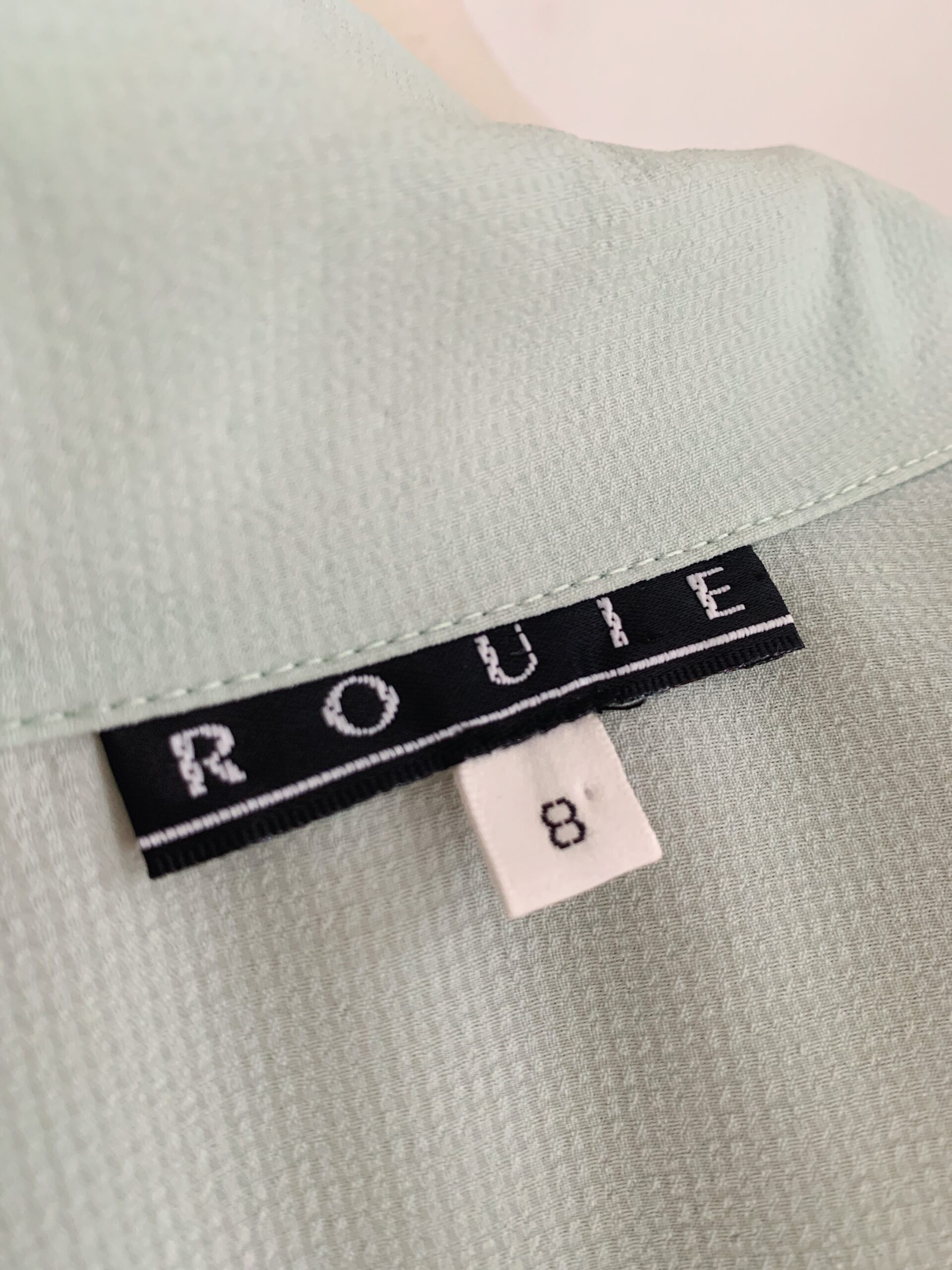 1990s Celadon Button Up Minimalist Blouse