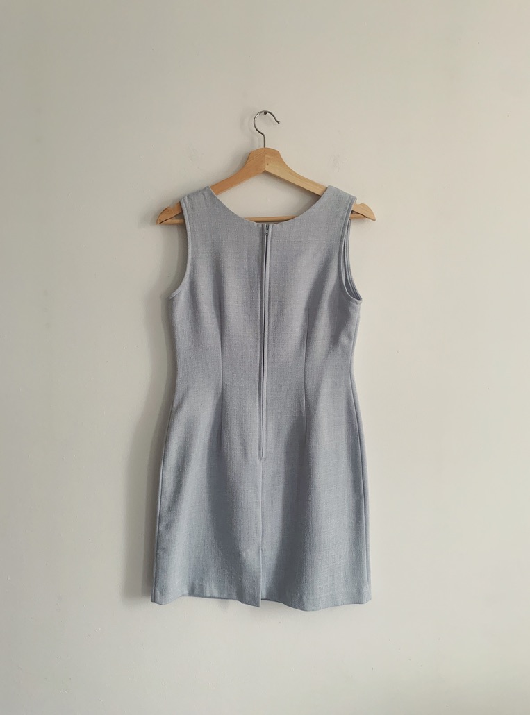 1990s ✿ Baby Blue Faux Tweed Mini Dress