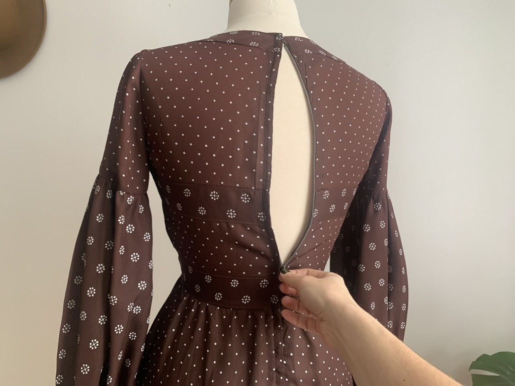 1970s ✿ Jean Varon brown floral prairie dress - Image 5