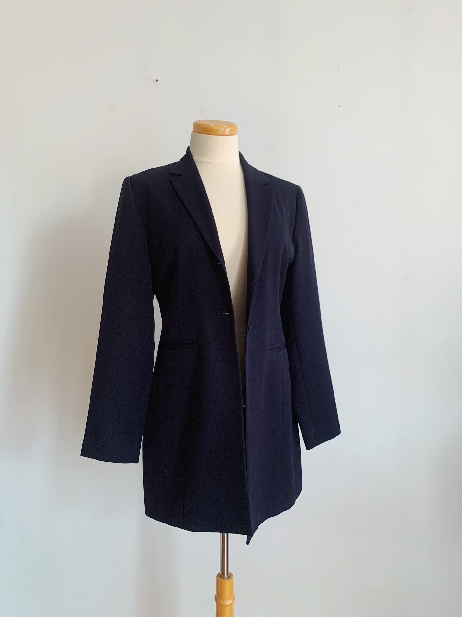 Vintage 1990s navy longline blazer by Tristan & Iseut