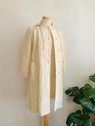 1960s–1970s ✿ Cream Micro-Pleated Coat