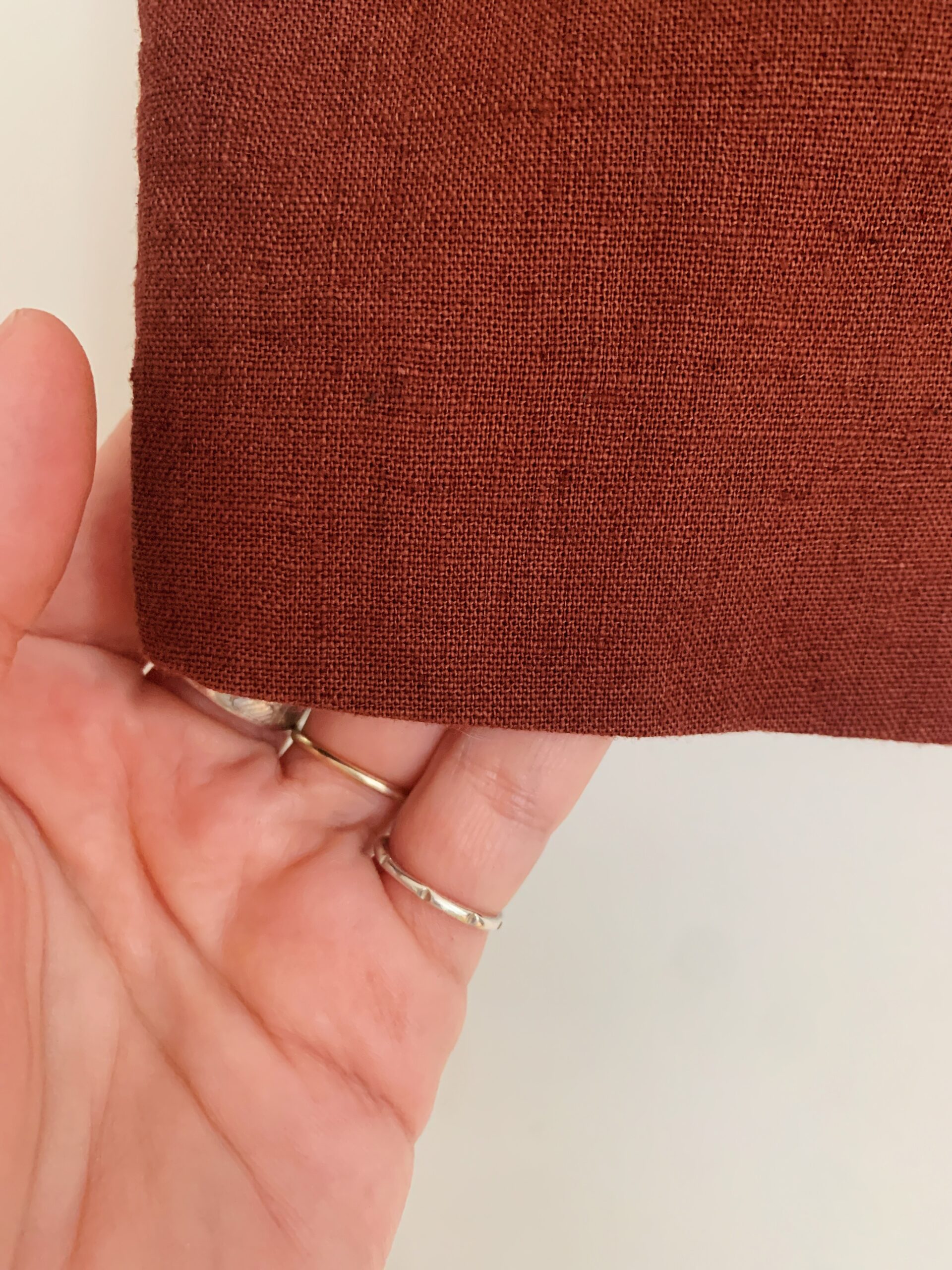 1990s ✿ Rust Linen Straight Skirt - Image 4