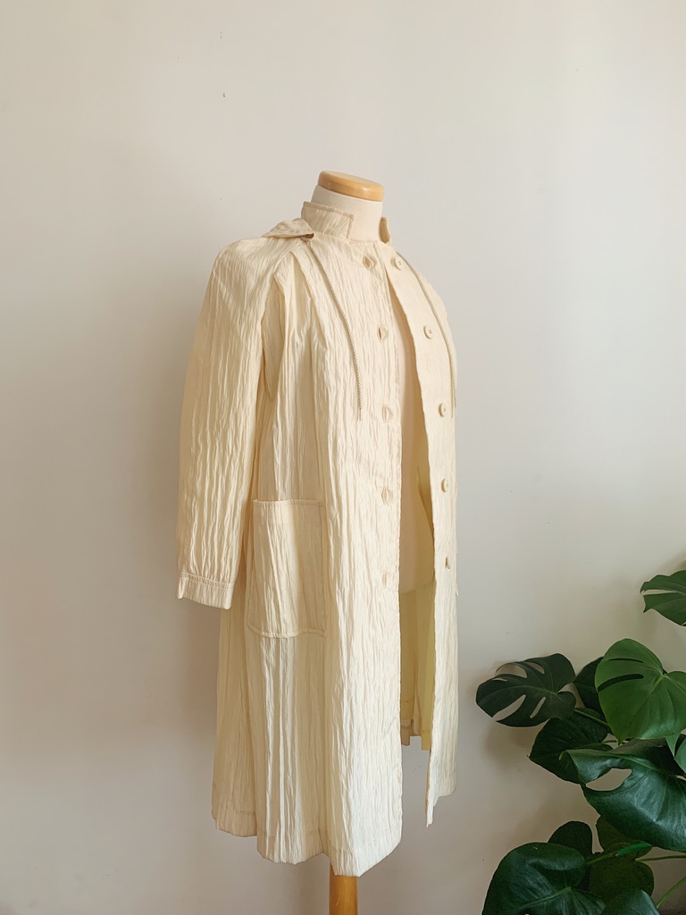 1960s–1970s ✿ Cream Micro-Pleated Coat
