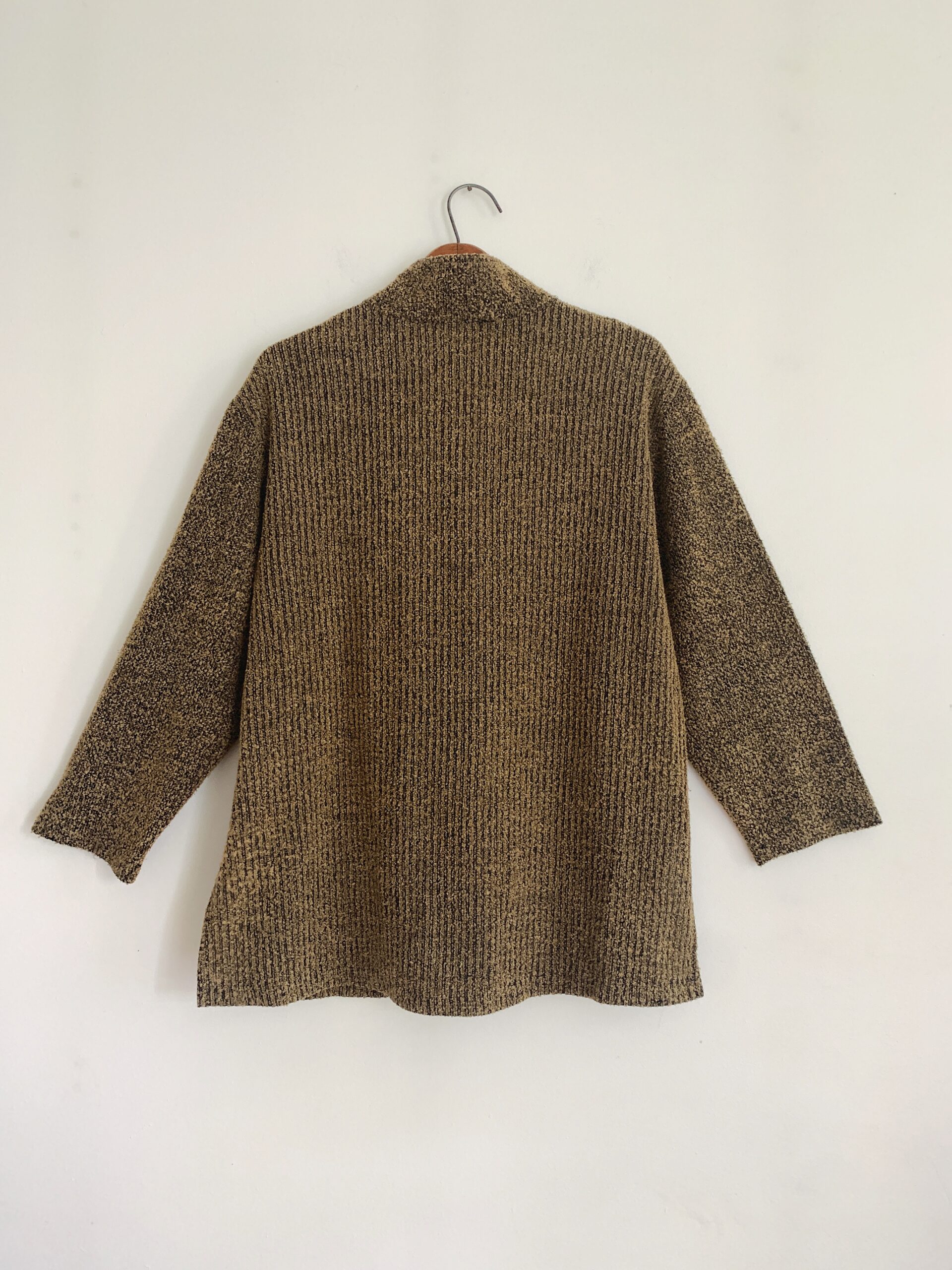 1980s–1990s ✿ brown bouclé oversized quarter-zip sweater - Image 4
