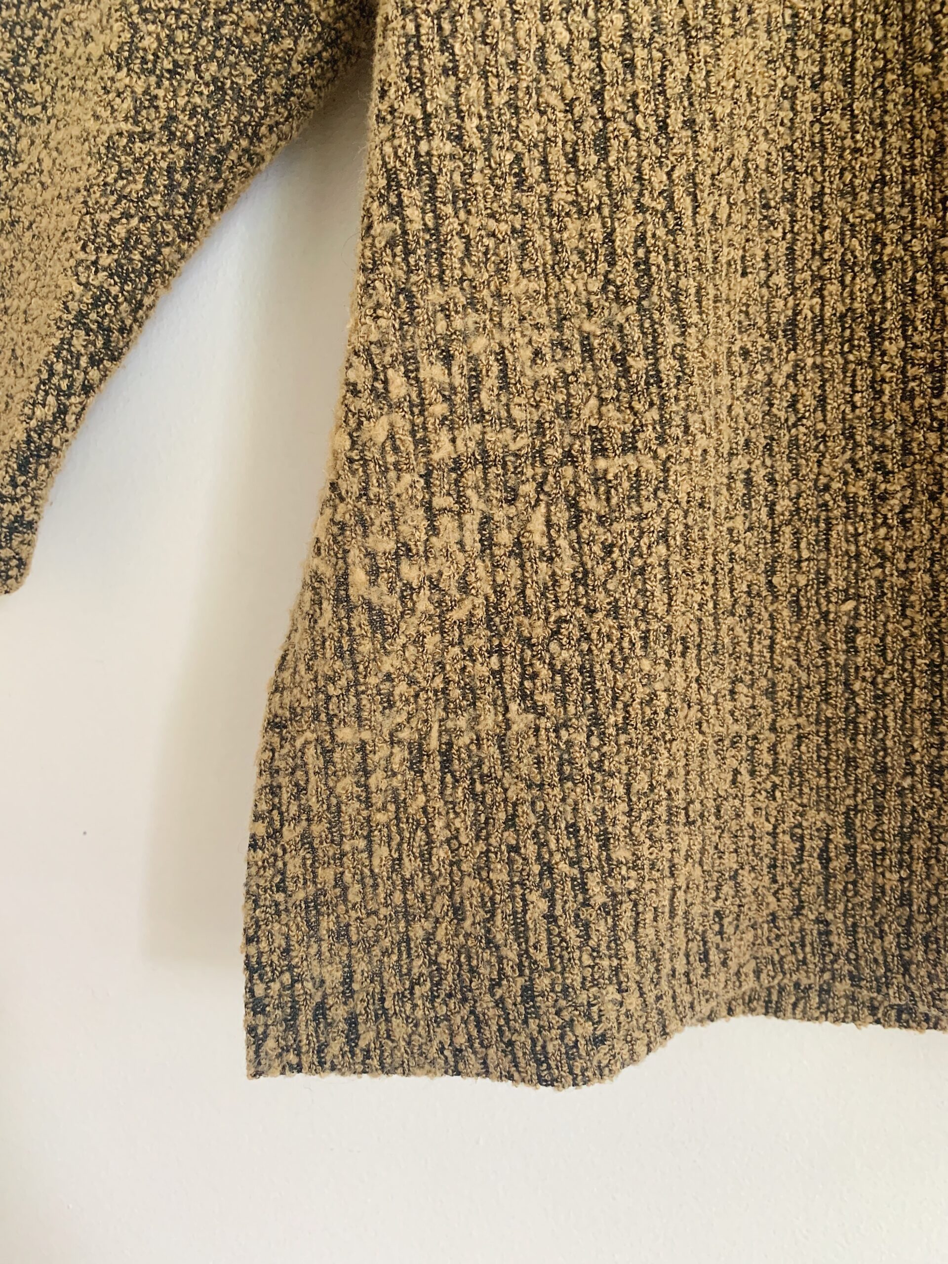 1980s–1990s ✿ brown bouclé oversized quarter-zip sweater - Image 6