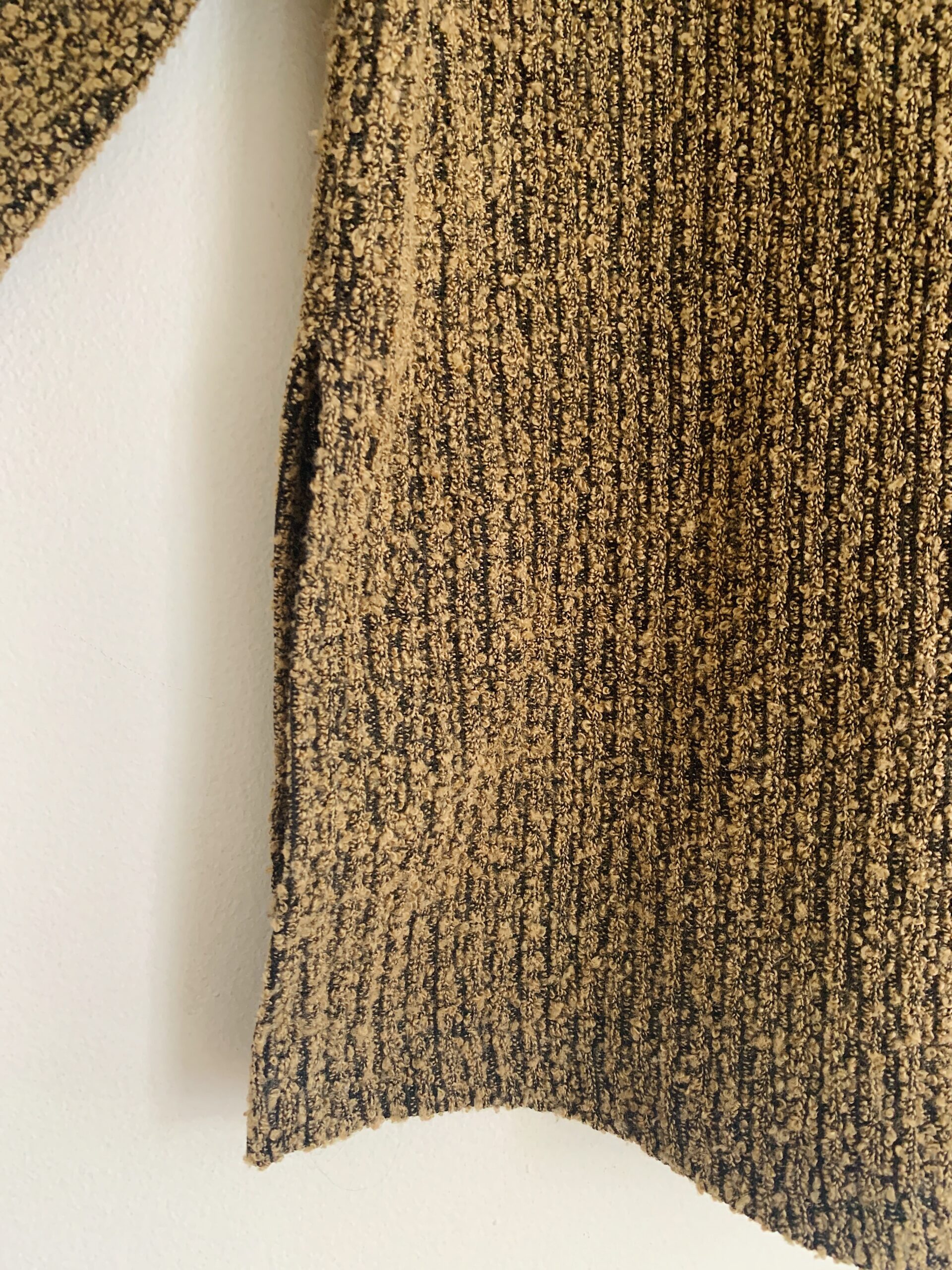 1980s–1990s ✿ brown bouclé oversized quarter-zip sweater - Image 5