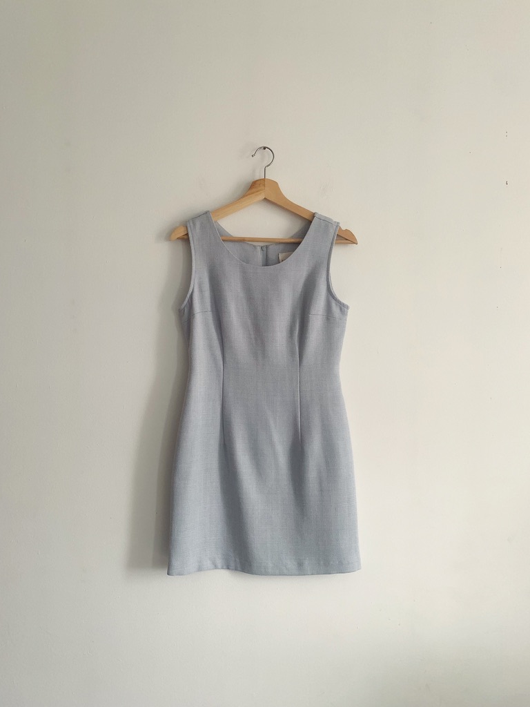 1990s ✿ Baby Blue Faux Tweed Mini Dress