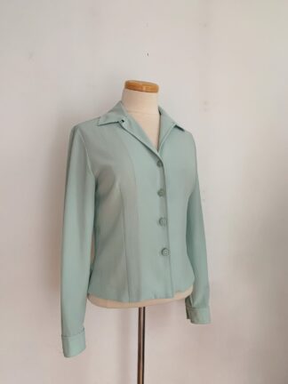 1990s ✿ Celadon Button Up Minimalist Blouse