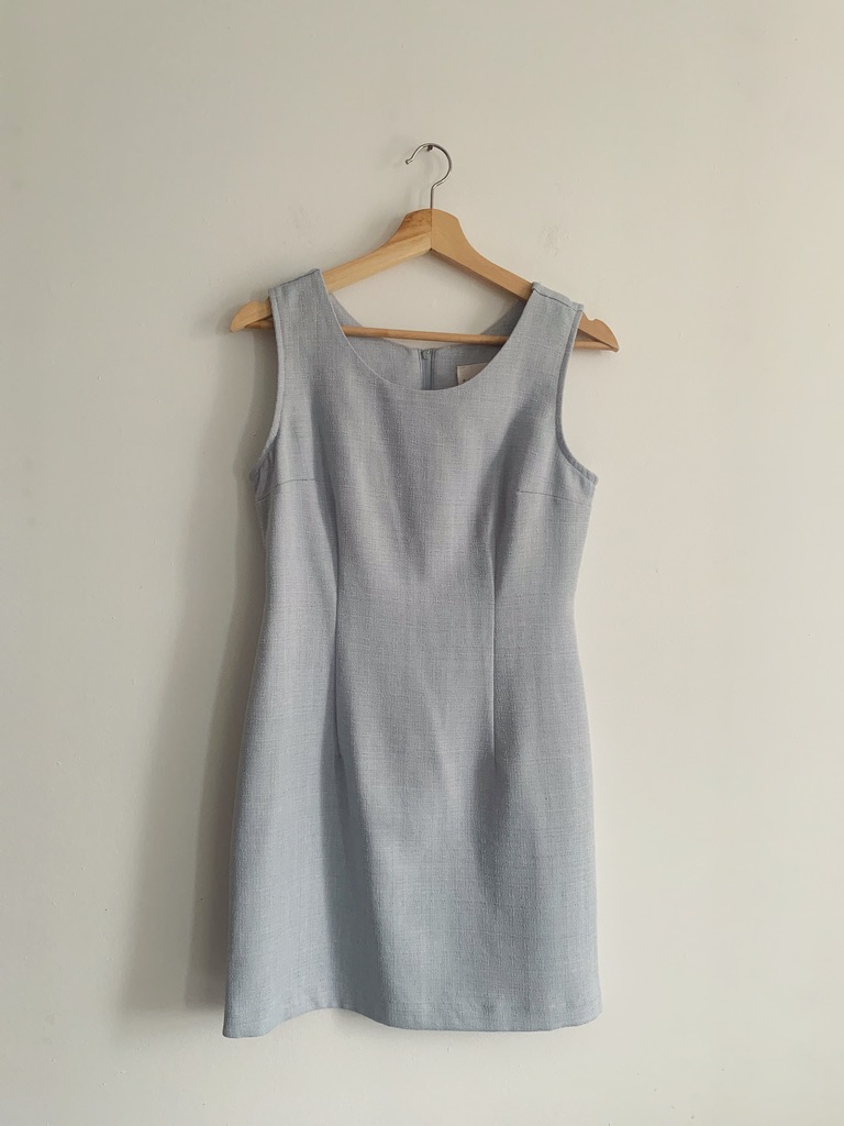 1990s ✿ Baby Blue Faux Tweed Mini Dress