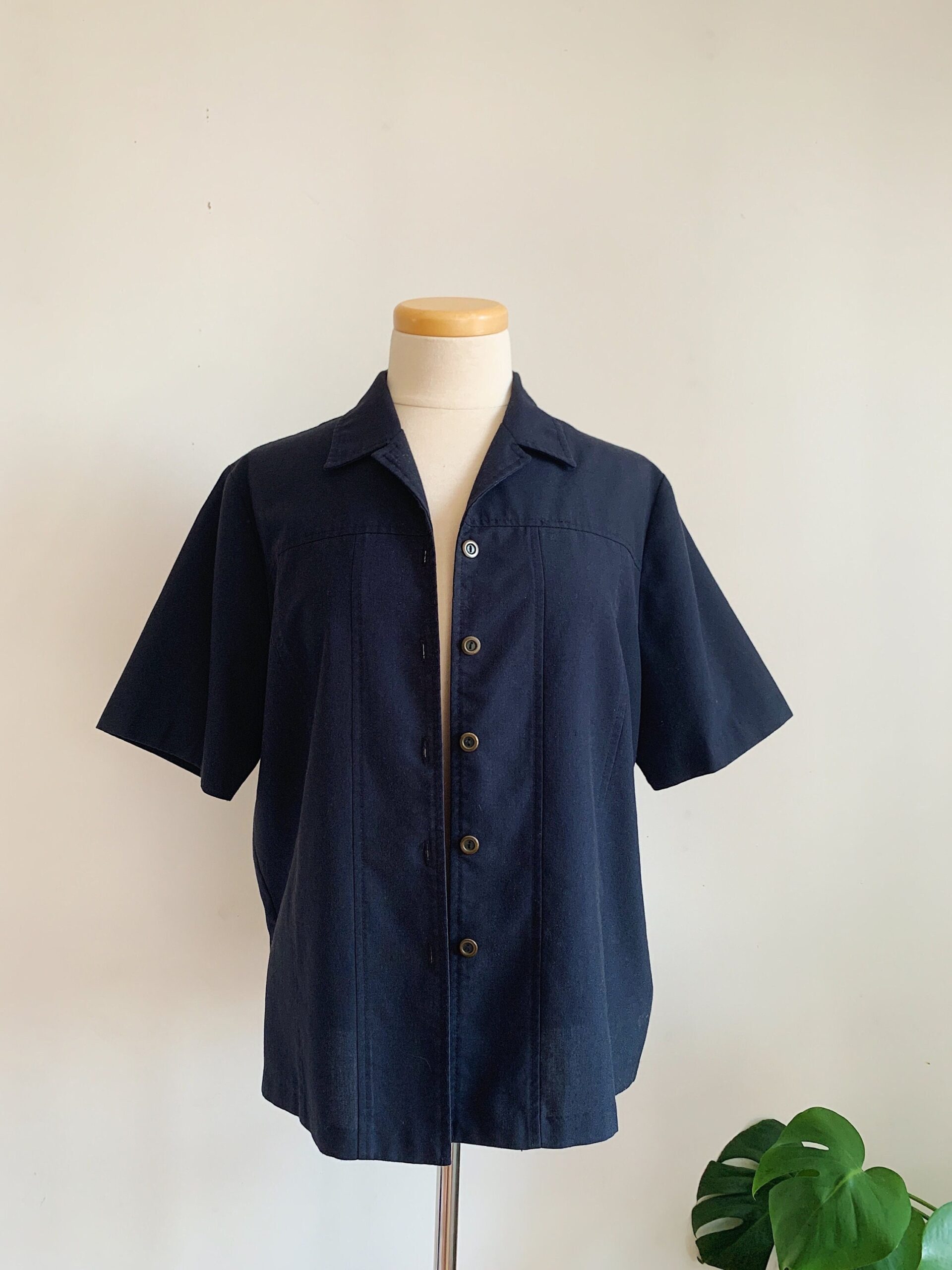 1990s ✿ Navy Short Sleeve Overshirt