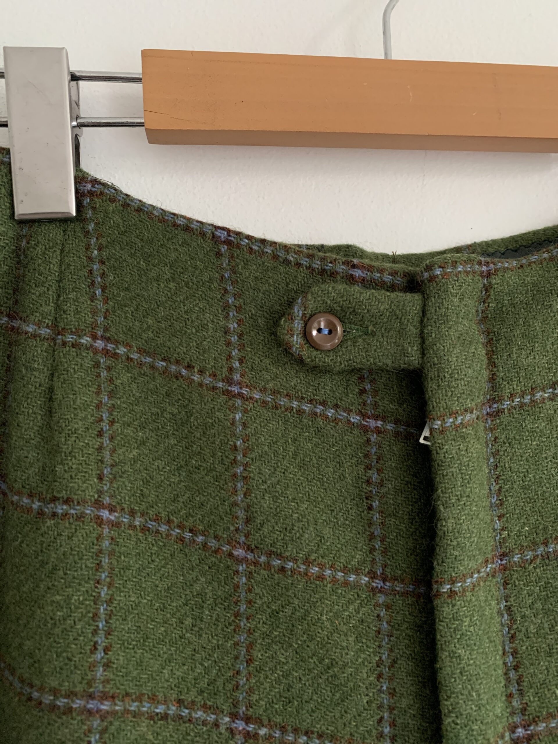 1960s–1970s ✿ Olive Green Check Wool Cigarette Pants – Image 4