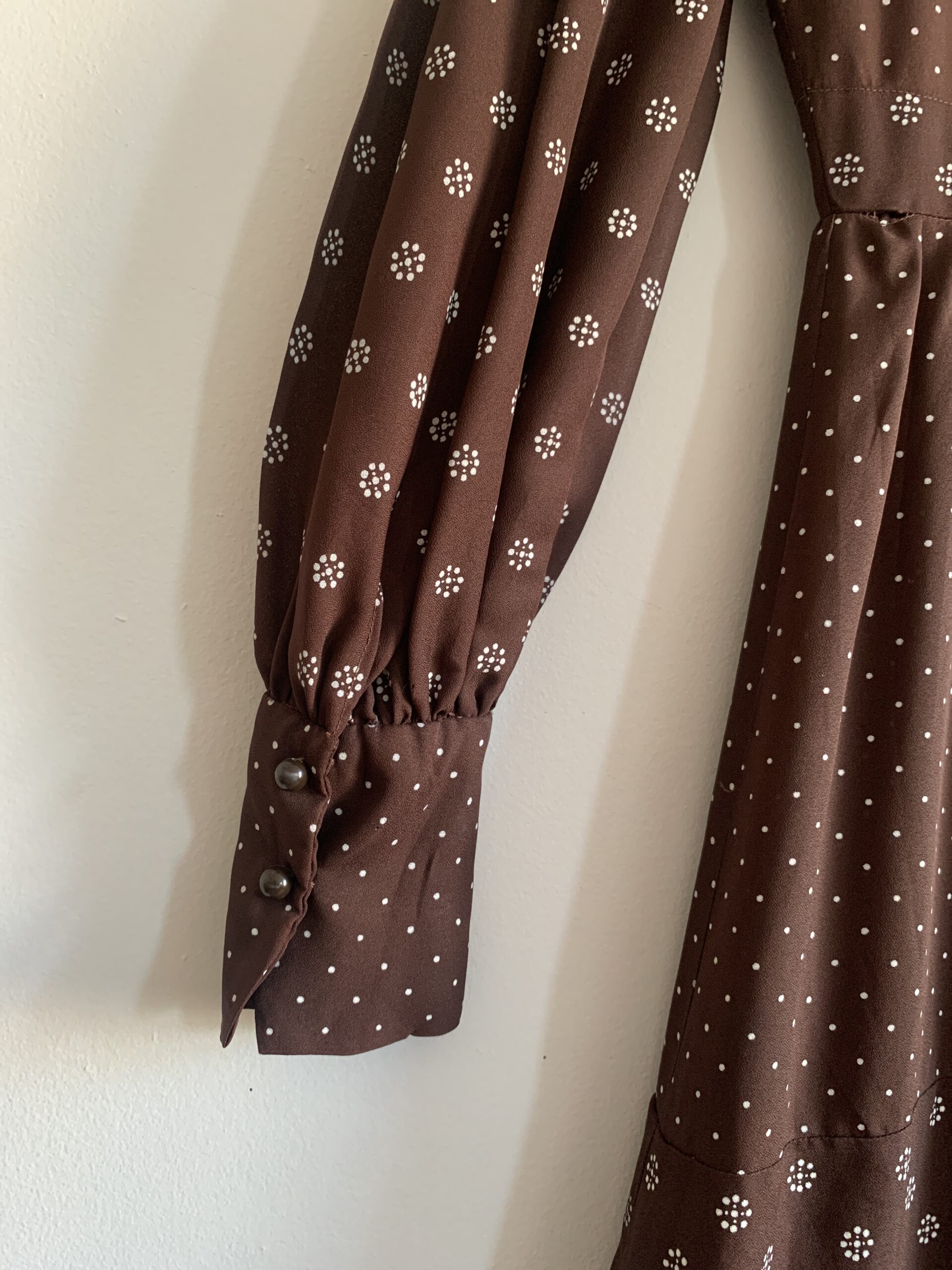1970s ✿ Jean Varon brown floral prairie dress - Image 4
